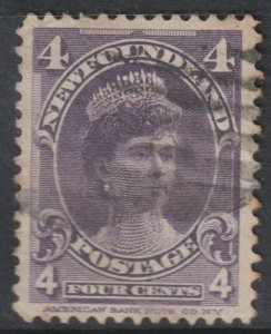 Canada Newfoundland Scott 84 - SG89, 1897 Royal Family 4c used