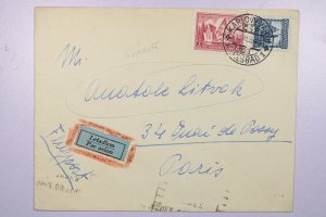 Czechoslovakia 1935 Registered Cover to France - X24