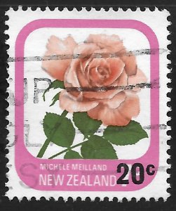 New Zealand #718 20c on 7c Flowers - Roses - Michele Meilland Rose