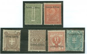 Eritrea #1/2/12/19-21 Unused Single