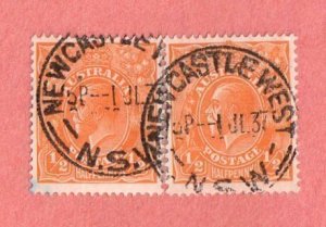 AUS SC #113 Used PR 1932 King George V w/SON (NEWCASTLE WEST N.S.W / 1 JL 37)
