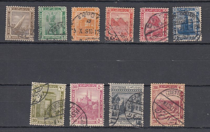 J48276 J L,Stamps 1914 egypt set used #50-9 designs