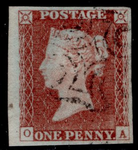 GB QV SG8, 1d red-brown BLACK MX PLATE 35, FINE USED. Cat £65. OA