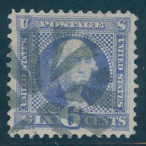 US Scott #115 Used, VF/XF, Lt Leaf Cancel, PFC (Graded 85)