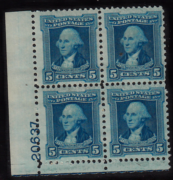 United States #710 Washington Bicentennial 5¢ block of 4, MNH