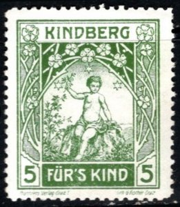 1910 Austria Charity Poster Stamp 5 Pfennig For The Child Kindberg
