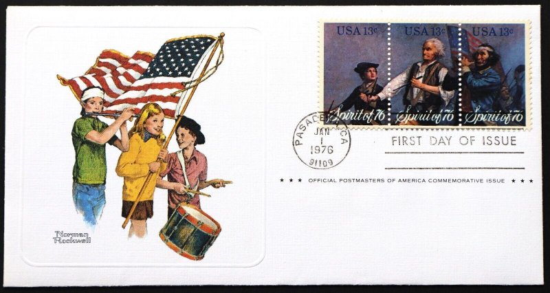 U.S. Used #1629-31 13c Spirit of '76 First Day Cover. Postmasters Cachet.
