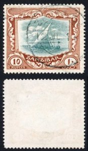 Zanzibar SG260 10r wmk 18 Cat 425 pounds