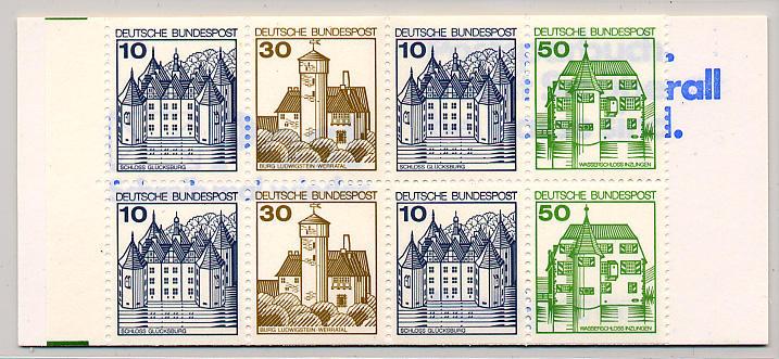 Germany Bund Scott # 1231b, mint nh, stamp booklet Michel # 22 II adK2