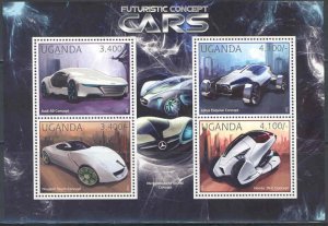 UGANDA 2012 TRANSPORT FUTURISTIC CONCEPT CARS SHEET