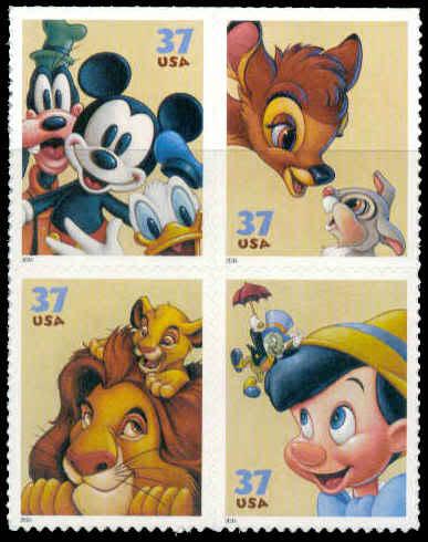 3865-3868 37c Art of Disney Sht/20 S1111 Z1320