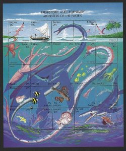 Palau - Scott 318 - miniature sheet MNH - Prehistoric & Legendary Sea Creatures