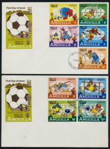 Anguilla 492-501 on FDC's Disney, Sports, World Cup Soccer