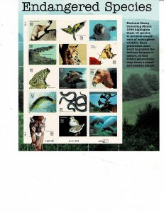 Endangered Species 32c US Postage Sheet VF/XF MNH #3105