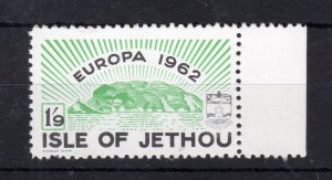 JETHOU: 1/9 EUROPA 1962 UNMOUNTED MINT + WEAK PRINT OF BLACK (CREST AT RIGHT)