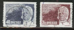 SWEDEN Scott 701-702 used 1966 coil pair