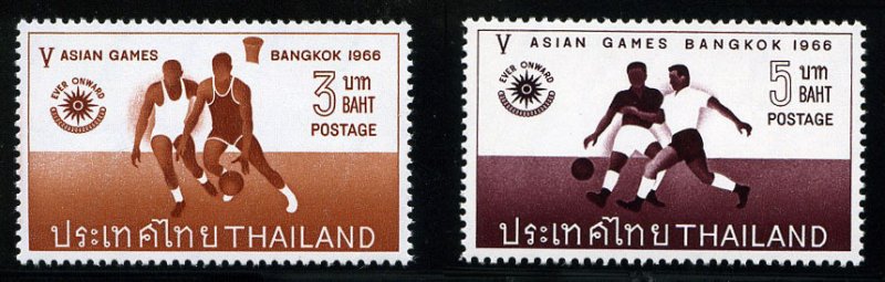 Thailand #442-449 Cat$82.85, 1966 5th Asian Games, set of eight, never hinged