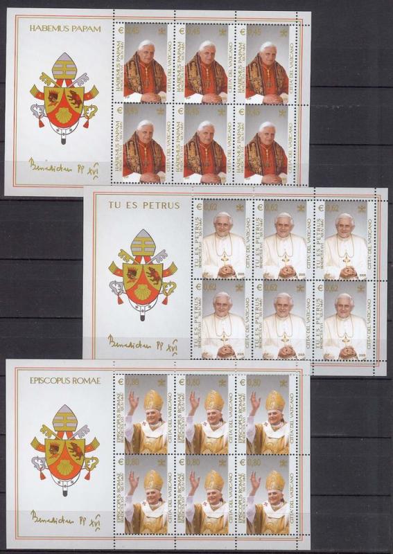 2005 - VATICAN - Scott #1295-1297 - Pope Benedict XVI - MNH ** - BF