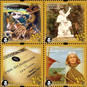 Finland 2022 Europa Myths Legends Kalevala Peterspost block of 4 stamps 2x2 MNH