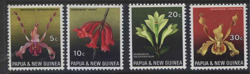 Papua New Guinea- Scott -287-90 - Orchids -1969 -MNH -Set of 4 Stamps-Lot 1