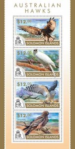 SOLOMON IS. - 2015 - Australian Hawks - Perf 4v Sheet - Mint Never Hinged