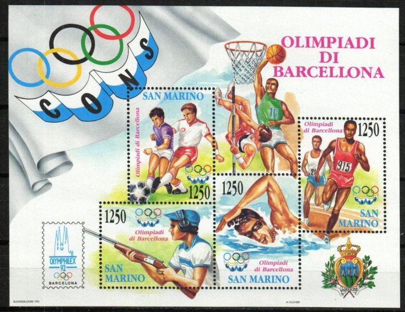 San Marino Stamp 1266  - 92 Summer Olympics