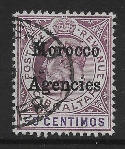 MOROCCO AGENCIES SG28 1905 50c PURPLE & VIOLET USED
