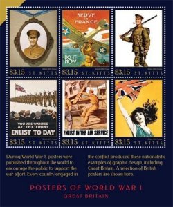 Saint Kitts 2015 - World War I - Sheet of 6 Stamps - MNH