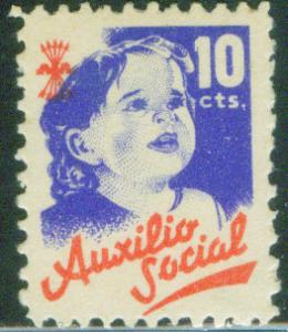 SPAIN Civil War Republic Auxilio Social  Label MH*