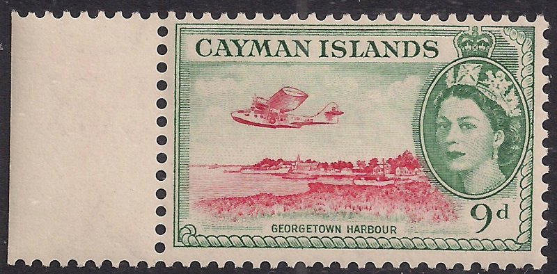 Cayman Islands 1953 - 62 QE2 9d Georgetown Harbour MM SG 157 ( J1182 )