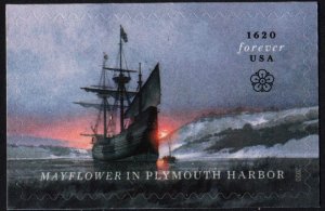 SC#5524 (55¢) Mayflower in Plymouth Harbor Single (2020) SA