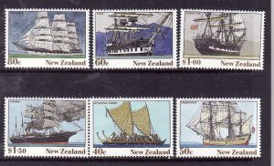 New Zealand-Sc#980-5-unused NH set-Heritage-Ships-1990-id2-