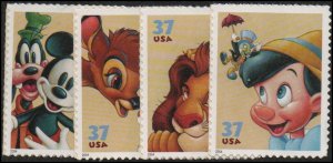 United States 3865-68  - Mint-NH - 37c Disney: Friendship (2004) (cv $4.00)