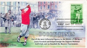 AO-1938, 1981, Bobby Jones, Add-on Cachet, First Day Cover, Standard Postmark,