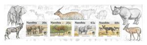 Namibia 1993 Endangered Animals Elephant Rhino S/S MNH C1