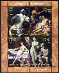 SOMALIA - 2004 - Paintings, Correggio - Perf 4v Sheet - MNH - Private Issue