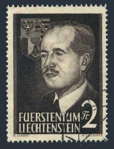 Liechtenstein 287 used.Michel 332. Prince Franz Jaseph II, 1955.