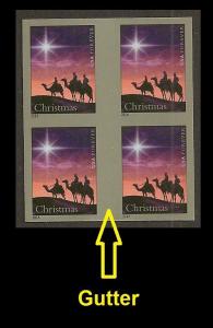 US 4945b Christmas Magi imperf NDC gutter block MNH 2014