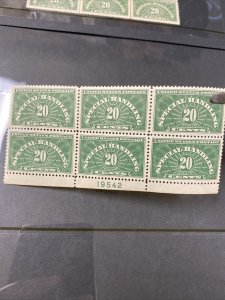 US QE3 Special Handling Plate Block Of 6 Extra Fine Mint Never Hinged