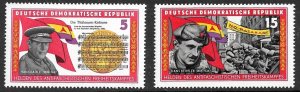 EAST GERMANY DDR 1966 German Fighters in Spanish Civil War Set Sc 848-849 MNH