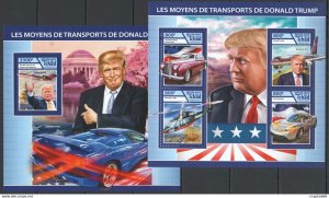 2017 Chad Donald Trump'S Transport Cars Airplanes #3126-29+Bl725 ** Fd1475