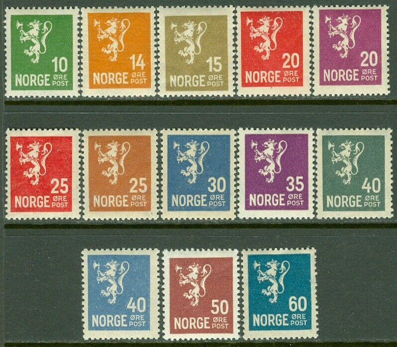 EDW1949SELL : NORWAY 1926-34 Scott #115-28 missing only #123 All VF MNH Cat $450