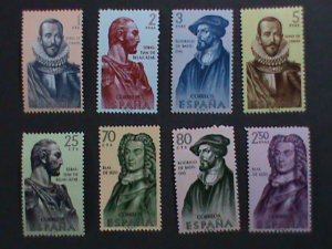 ​SPAIN-1961-SC#1013-20 DISCOVERED ANS CONQUERORS OF COLUMBIA & BOLIVIA MNH VF