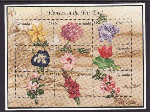 Grenada-Sc#2571-unused NH sheet-Flowers of the Far East-1996