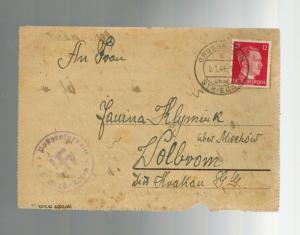 1944 Germany Gross Rosen Concentration Camp KZ Letter Cover Nikolaus Klymuik