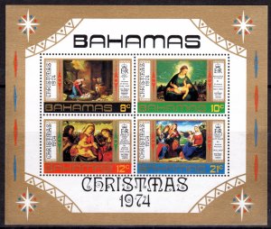 Bahamas 1974 Sc#369a CHRISTMAS '74 PAINTINGS Souvenir Sheet MNH