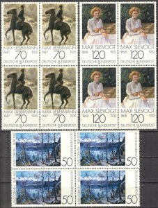 Germany 1978 Art Paintings set of 3 x 4 MNH