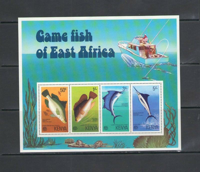 KENYA: Sc. 71A / *** Beautiful GAME FISHES ***/ Sheet of 4 / MNH.