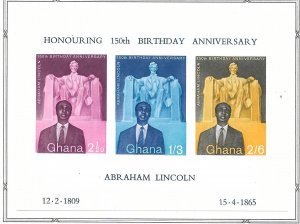 Ghana 41a: Kwame Nkrumah (1909-1972), Lincoln Memorial, MH, F-VF
