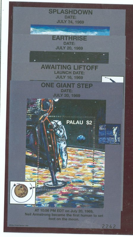 Palau #481-84 Mint (NH) Souvenir Sheet (Space)